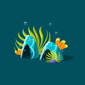 Algae And Blue Coral Stock Illustration