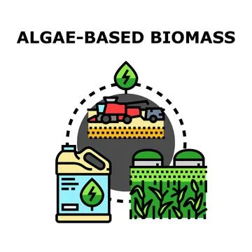 Algae based biomass producing alternative fuel and energy Stock Illustration