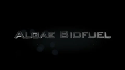 Algae Biofuel title metal text on black alpha channel background Stock Footage 296203945