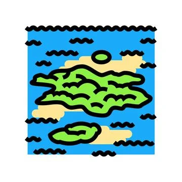 Algae bloom pollution color icon vector illustration Illustrazione stock