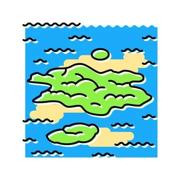 Algae bloom pollution color icon vector illustration Stock Illustration