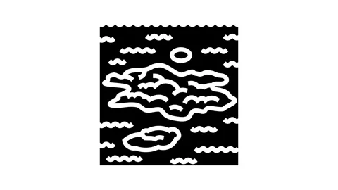 Algae bloom pollution glyph icon animation Stock Footage 326140502