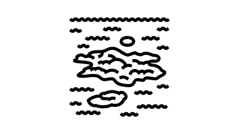 Algae bloom pollution line icon animation Stock Footage 326121993