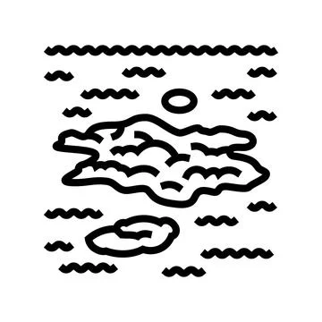 Algae bloom pollution line icon vector illustration 스톡 일러스트