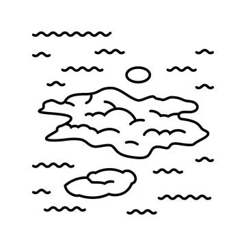 Algae bloom pollution line icon vector illustration Stock-Illustration