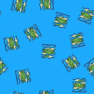 Algae bloom pollution vector seamless pattern 库存插图