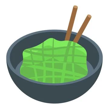 Algae salad icon isometric vector. Marine alga Stock-Illustration