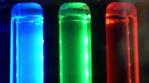 Algae science reactor, research laboratory bioreactor multi cultivator green Stock Footage 219890379