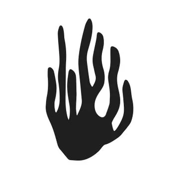 Algae silhouette hand-drawn vector isolated. marine plants Illustrazione stock