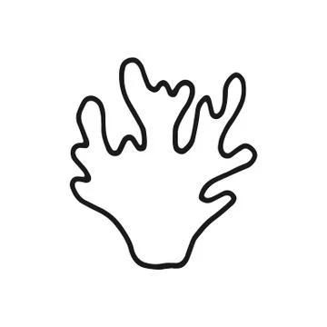 Algae underwater edible icon linear sketch. isolated weed Ilustración de archivo