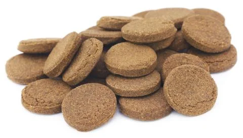 Algae wafer for aquarium fish Stock Photos
