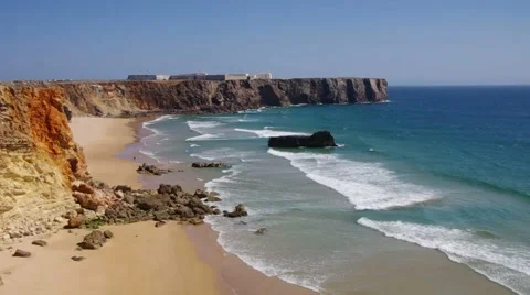 Algarve beach Tonel Stock Footage 49095133