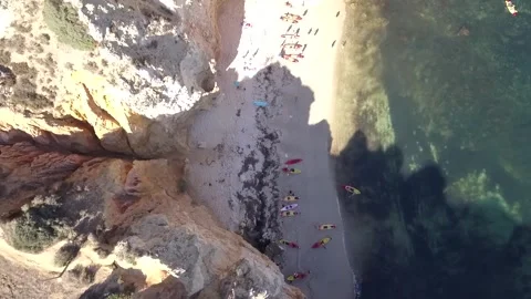 Algarve Lagos Aerial Shot Video stock 250855053