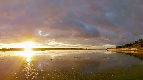 Algarve QDL cloudscape Sunset Pan Timelapse B Video stock 46420552