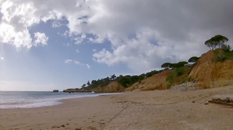 Algarve - St Eulalia Beach Pan Timelapse A Stock Footage 46348206