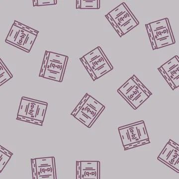 Algebra education science line vector seamless pattern Stock Illustration