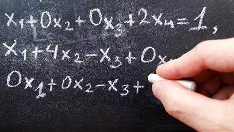 Algebra equation on chalk board. Math concept, algebra written equation. Stock Footage 279115408