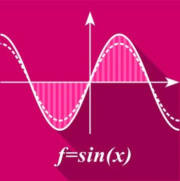 Algebra graph icon, flat style Stock Illustration