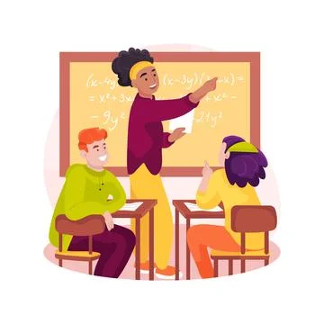 Algebra isolated cartoon vector illustration. Stock Illustration