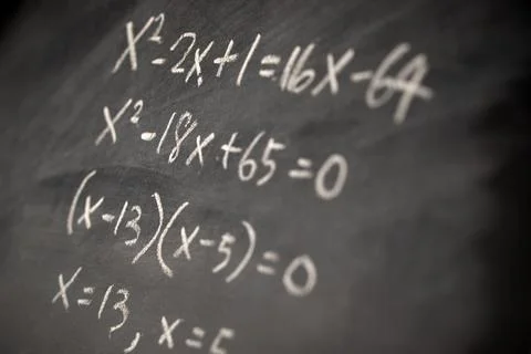 Algebra mathematic formula written on chalkboard Stock Photos