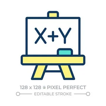 Algebra pixel perfect line color icon Stock Illustration