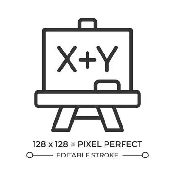 Algebra pixel perfect line icon Stock Illustration
