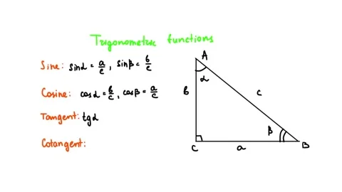 Algebra. Trigonometric functions. On a white background. Stock Footage 132351759