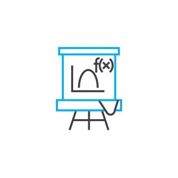 Algebraic function vector thin line stroke icon. Algebraic function outline 스톡 일러스트