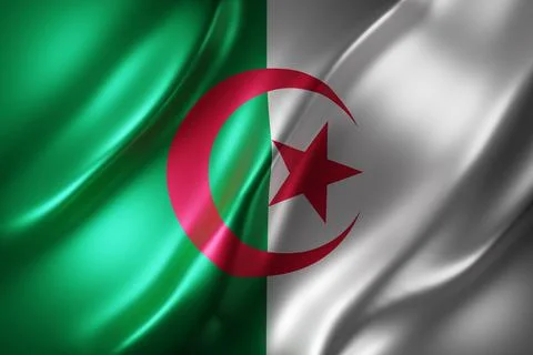 Algeria 3d flag Stock Illustration