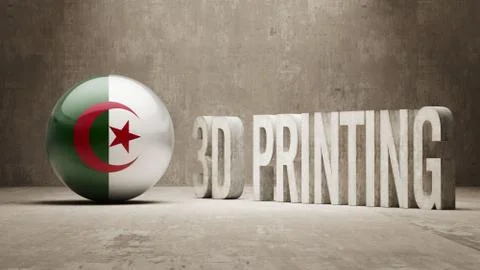 Algeria.  3d Printing Concept Stock Illustration