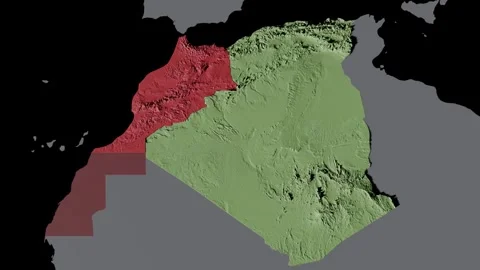 Algeria and Morocco map and flags Vídeos de archivo 336921687