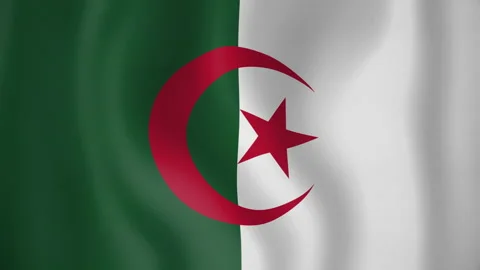 Algeria animated flag. Seamless loop. 4K Video stock 145423270