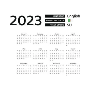 Algeria calendar en 2023 Stock Illustration