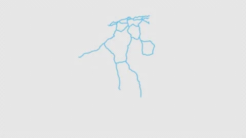 Algeria Country Line Map Self Drawing Animated Overlay, Alpha 4K 스톡 동영상 340292176