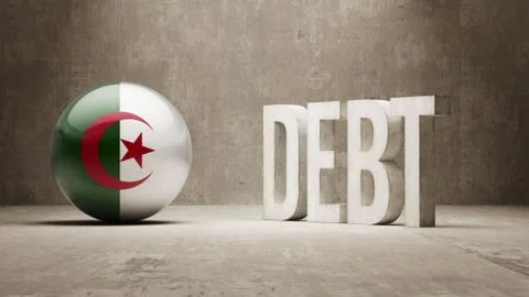 Algeria. Debt  Concept Stock Illustration