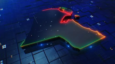 Algeria digital map 4k  写真素材