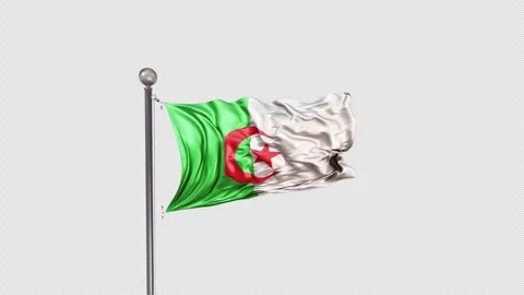 Algeria Flag  Animation Loop Include Alpha 3D Rendering Stock-Footage 283125427