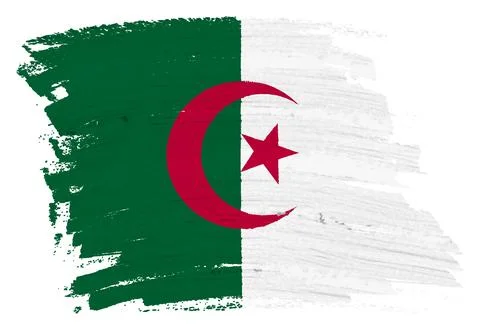 Algeria flag background paint splash brushstroke Stock Illustration