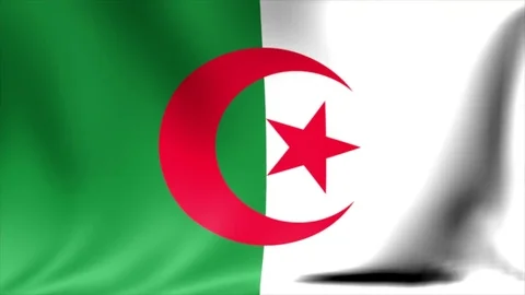 Algeria Flag. Background Seamless Looping Animation. 4K High Definition Video Stock Footage 71671951