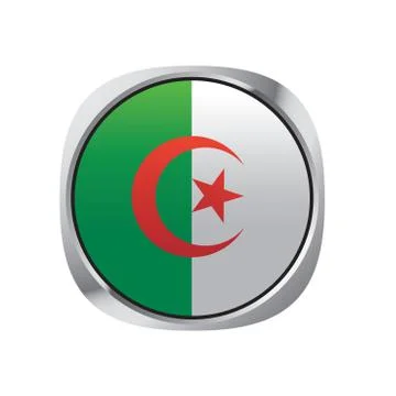 Algeria flag button Stock Illustration