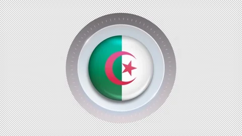 Algeria Flag Circular Icon Animation Seamless Loop 4K Vídeos de archivo 334065104