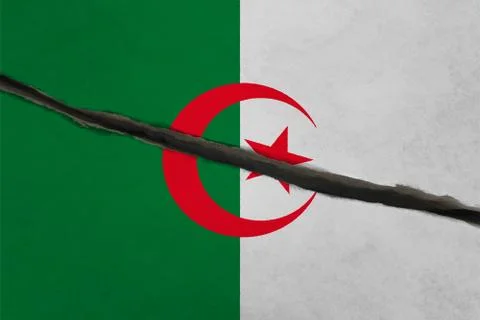 Algeria flag cracked Stock Illustration