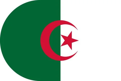 Algeria flag in flat oval design Illustrazione stock