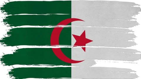 Algeria flag horizontal paint texture Stock Illustration