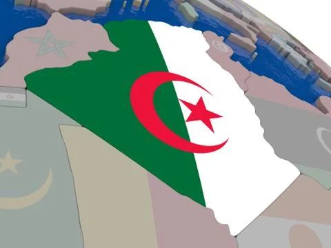Algeria with flag Stock Illustration