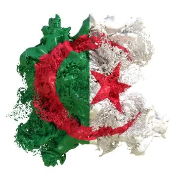 Algeria flag liquid Stock Illustration