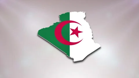 Algeria Flag on Map 스톡 동영상 277945685