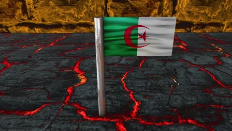 Algeria Flag Post - Upwards Shot Stock Footage 270539429