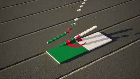 Algeria Flag - Slow Motion Video stock 318674970