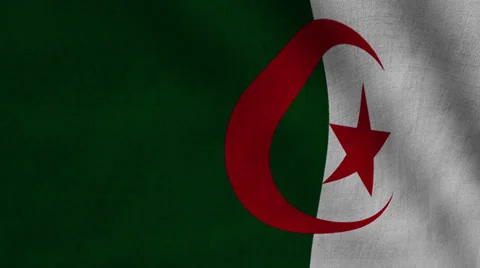 Algeria Flag transition LtoR with Alpha/Matte Stock Footage 33850672